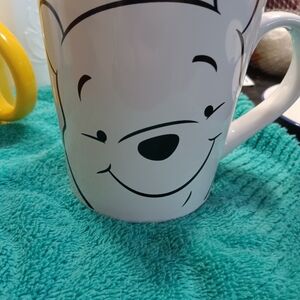 White Mug with Black Cartoon Design